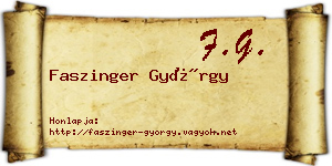 Faszinger György névjegykártya